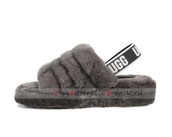 UGG FLUFF YEAH SLIDE CHARCOAL