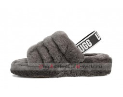 UGG FLUFF YEAH SLIDE CHARCOAL