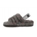 UGG FLUFF YEAH SLIDE CHARCOAL