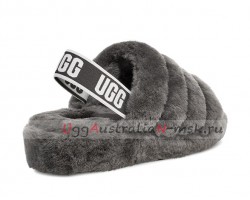 UGG FLUFF YEAH SLIDE CHARCOAL