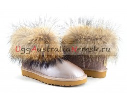 UGG FOX FUR II METALLIC AZURE