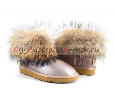 UGG FOX FUR II METALLIC AZURE