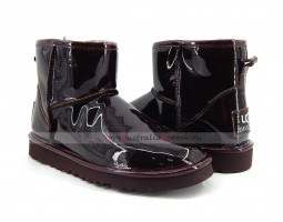 UGG & JIMMY CHOO CLASSIC MINI PATENT II CHOCOLATE LACQUER