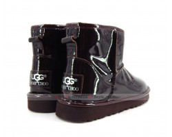 UGG & JIMMY CHOO CLASSIC MINI PATENT II CHOCOLATE LACQUER