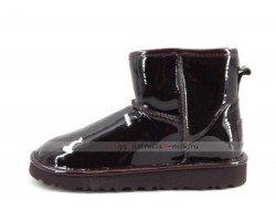 UGG & JIMMY CHOO CLASSIC MINI PATENT II CHOCOLATE LACQUER