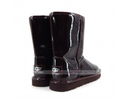 UGG & JIMMY CHOO CLASSIC SHORT PATENT II - CHOCOLATE