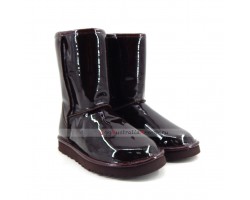 UGG & JIMMY CHOO CLASSIC SHORT PATENT II - CHOCOLATE