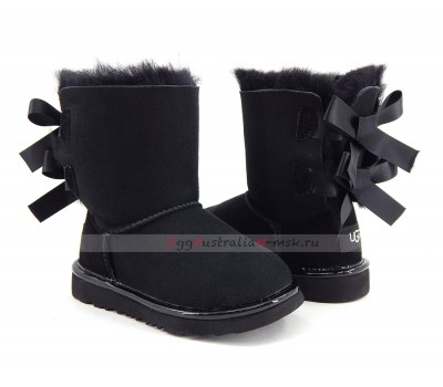 UGG KIDS BAILEY BOW II METALLIC BLACK