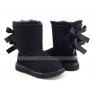 UGG KIDS BAILEY BOW II METALLIC BLACK