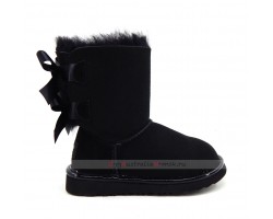 UGG KIDS BAILEY BOW II METALLIC BLACK