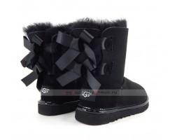 UGG KIDS BAILEY BOW II METALLIC BLACK