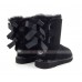 UGG KIDS BAILEY BOW II METALLIC BLACK