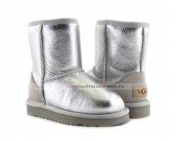 UGG KIDS CLASSIC METALLIC SILVER