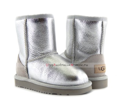 UGG KIDS CLASSIC METALLIC SILVER