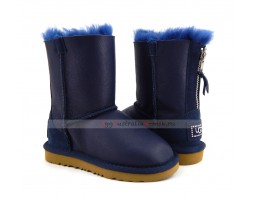 UGG KIDS ZIP METALLIC NAVY