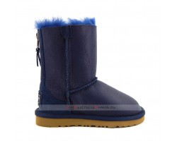 UGG KIDS ZIP METALLIC NAVY