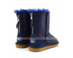 UGG KIDS ZIP METALLIC NAVY