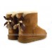 UGG MINI BAILEY BOW FUR BRUSH BOOT CHESTNUT