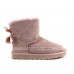 UGG MINI BAILEY BOW FUR BRUSH BOOT DUSK