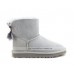 UGG MINI BAILEY BOW FUR BRUSH BOOT GREY VIOLET