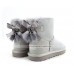 UGG MINI BAILEY BOW FUR BRUSH BOOT GREY VIOLET