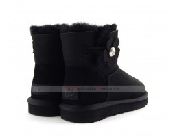 UGG MINI BAILEY BUTTON POPPY BOOT BLACK