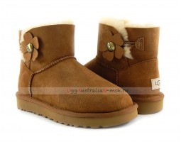 UGG MINI BAILEY BUTTON POPPY BOOT CHESTNUT