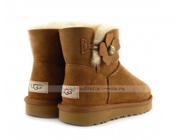 UGG MINI BAILEY BUTTON POPPY BOOT CHESTNUT