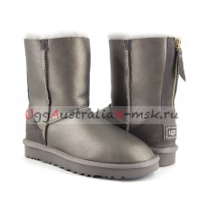 UGG SHORT ZIP II METALLIC PEWTER