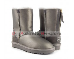 UGG SHORT ZIP II METALLIC PEWTER