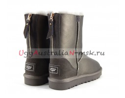 UGG SHORT ZIP II METALLIC PEWTER