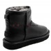 UGG WOMEN'S CLASSIC MINI II LEATHER BLACK 