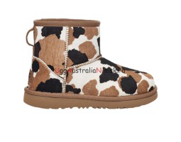 UGG CLASSIC MINI COW PRINT CHESTNUT