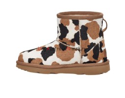 UGG CLASSIC MINI COW PRINT CHESTNUT