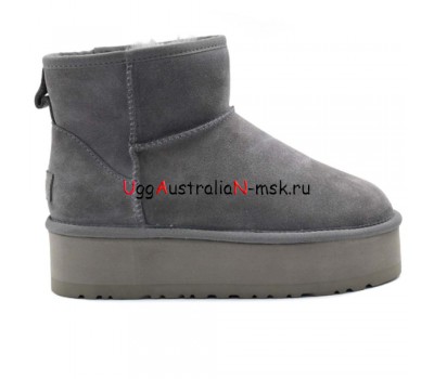 UGG CLASSIC MINI PLATFORM GREY