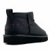 UGG CLASSIC ULTRA MINI LEATHER BLACK