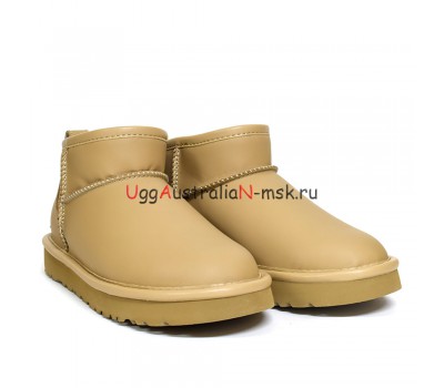 UGG CLASSIC ULTRA MINI LEATHER SAND