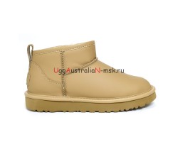 UGG CLASSIC ULTRA MINI LEATHER SAND