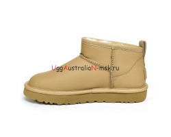 UGG CLASSIC ULTRA MINI LEATHER SAND