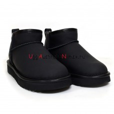 UGG CLASSIC ULTRA MINI LEATHER BLACK