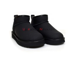 UGG CLASSIC ULTRA MINI LEATHER BLACK