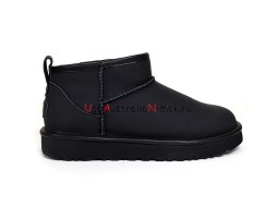 UGG CLASSIC ULTRA MINI LEATHER BLACK