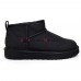 UGG CLASSIC ULTRA MINI LEATHER BLACK