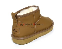 UGG CLASSIC ULTRA MINI LEATHER CHESTNUT