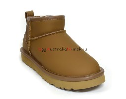 UGG CLASSIC ULTRA MINI LEATHER CHESTNUT