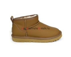 UGG CLASSIC ULTRA MINI LEATHER CHESTNUT