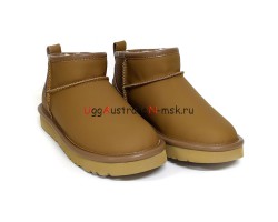 UGG CLASSIC ULTRA MINI LEATHER CHESTNUT