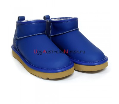 UGG CLASSIC ULTRA MINI LEATHER ROYAL BLUE