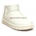 UGG CLASSIC ULTRA MINI LEATHER WHITE