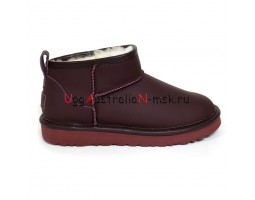 UGG CLASSIC ULTRA MINI LEATHER WINE RED